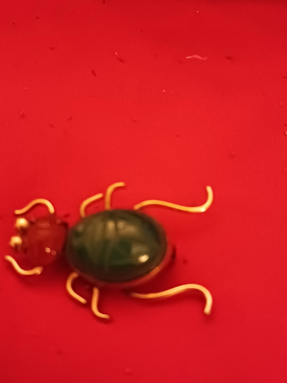 Decorative Green Beetle Reptile Accessory - Gold Accent